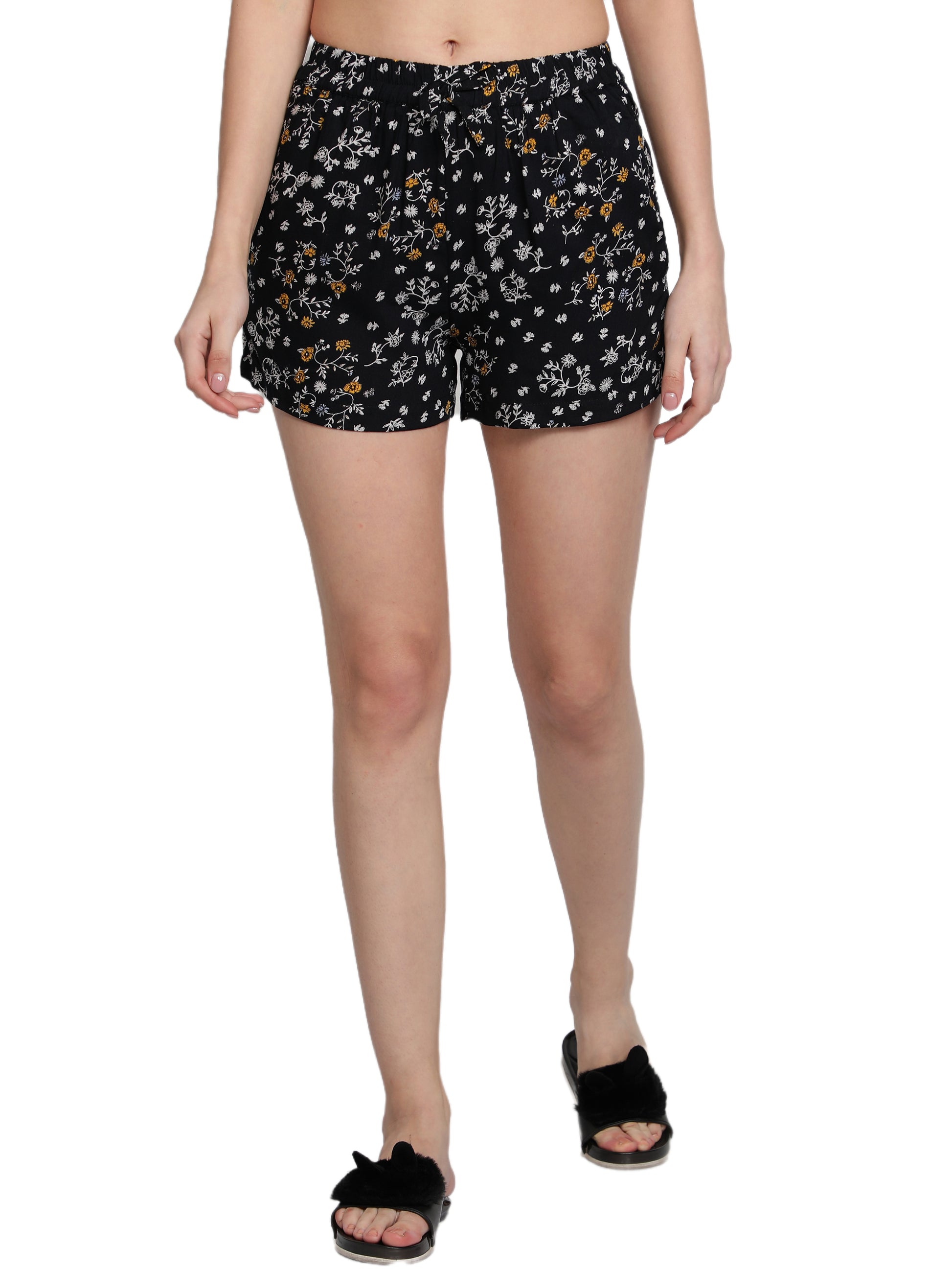 Floral Print Women Black, Multicolor Boxer Shorts freeshipping - NUEVOSDAMAS