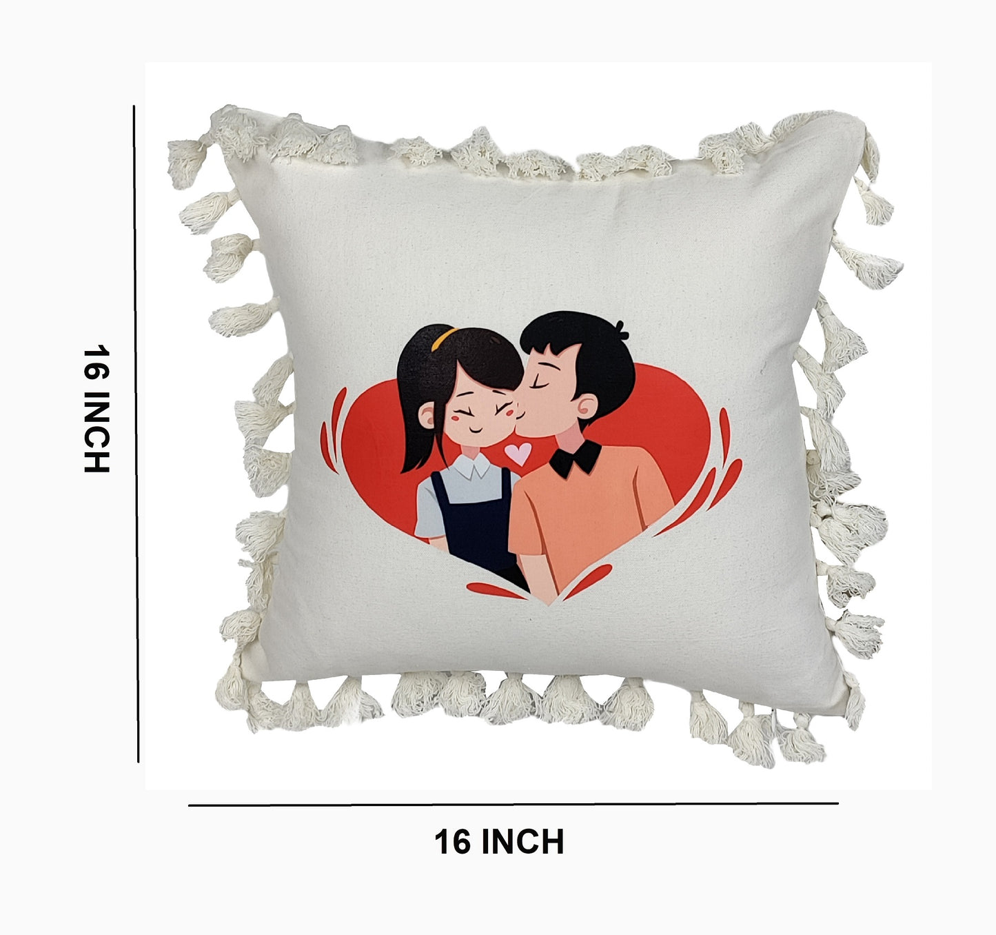Valentine's Day Printed Cushion Gift Set Combo | Valentine Gift for Boyfriend Girlfriend | Couples Gift for Him/Her_White