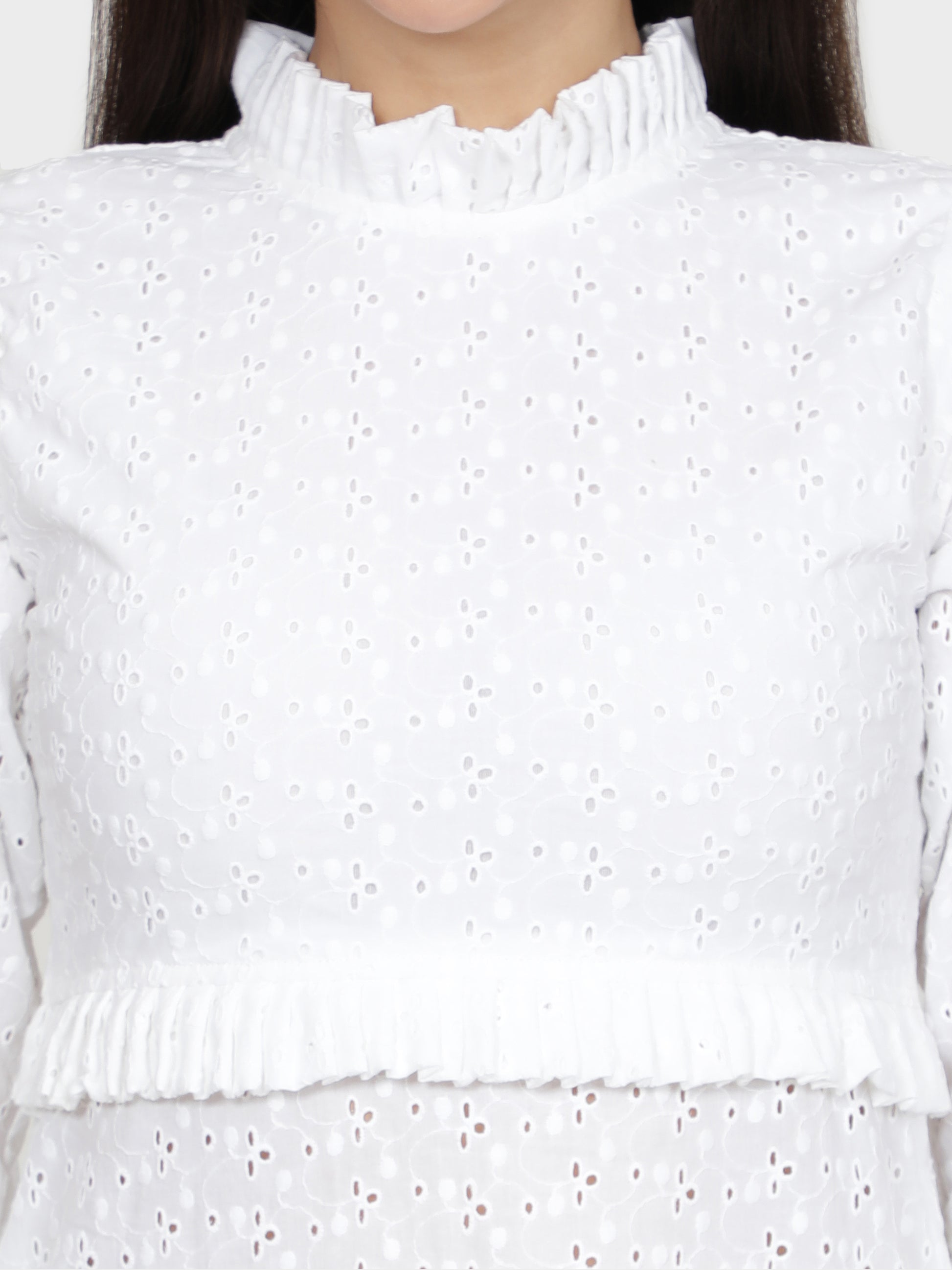 Women Printed Cotton Blend Straight Kurta  (White) freeshipping - NUEVOSDAMAS