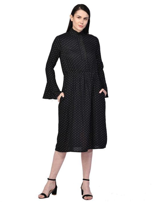 Women Ruffled Black Dress freeshipping - NUEVOSDAMAS