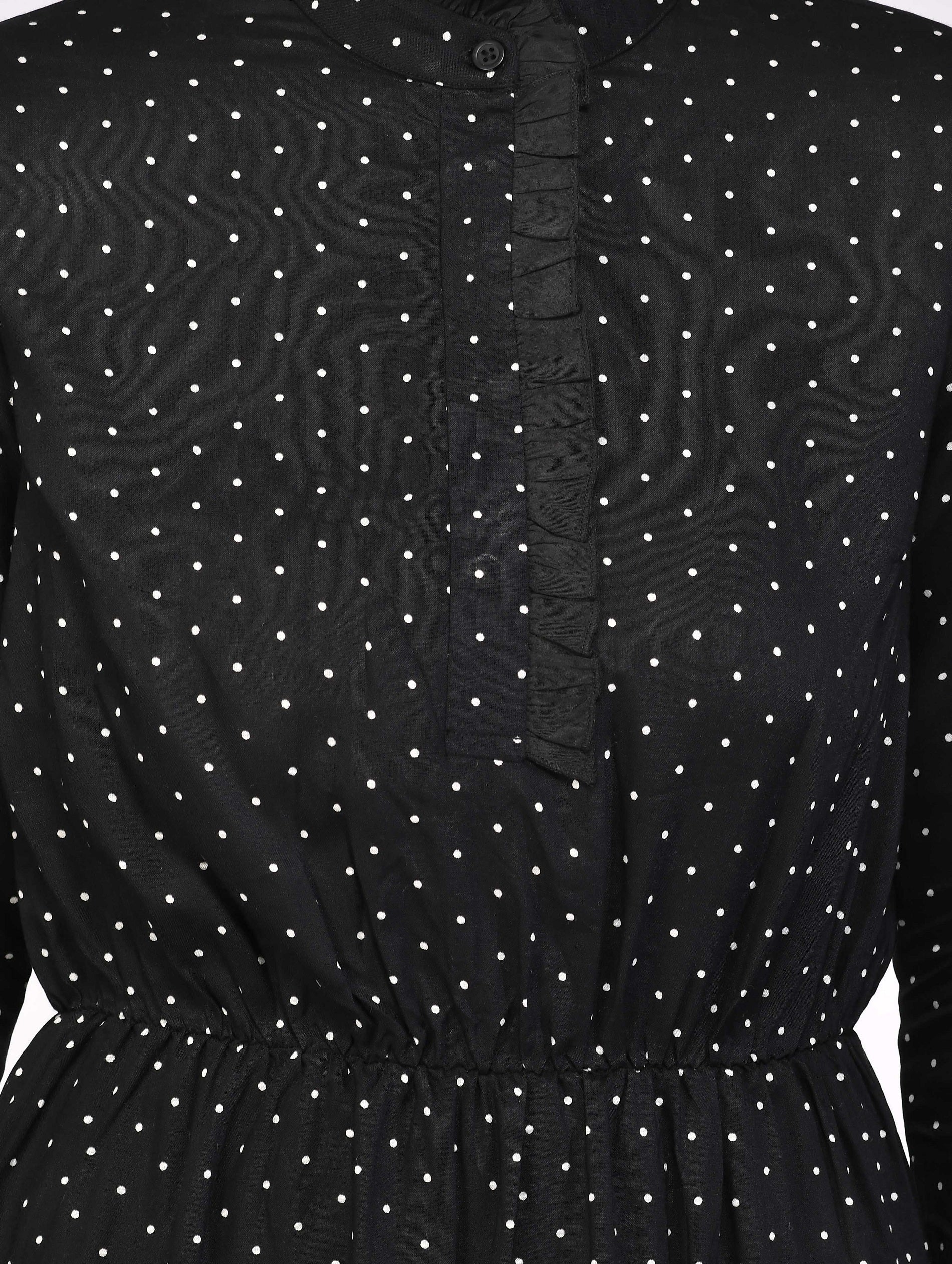 Women Ruffled Black Dress freeshipping - NUEVOSDAMAS