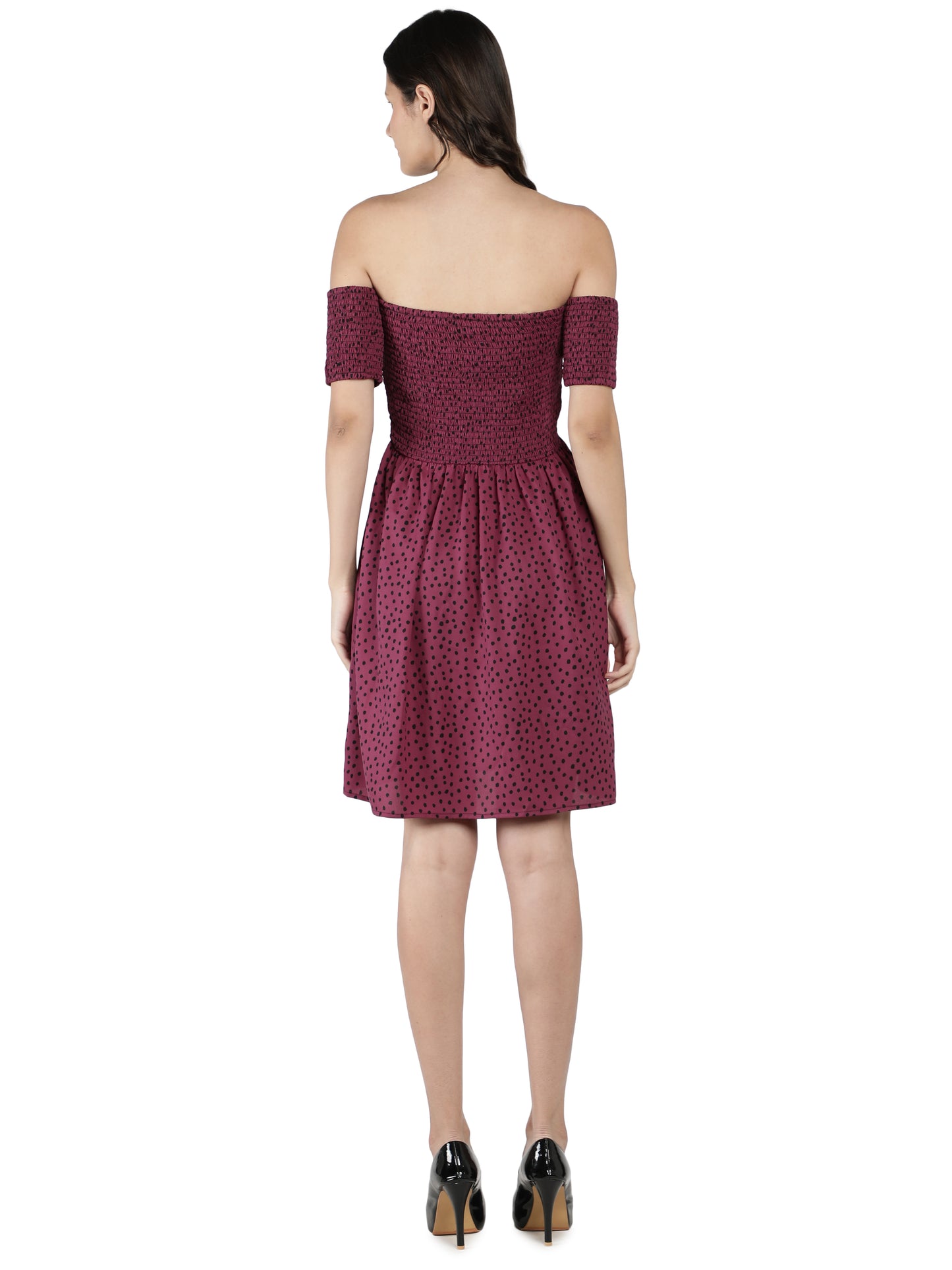 NUEVOSDAMAS Women Western Crepe Printed Midi Dress | Latest Floral Printed Midi Dress