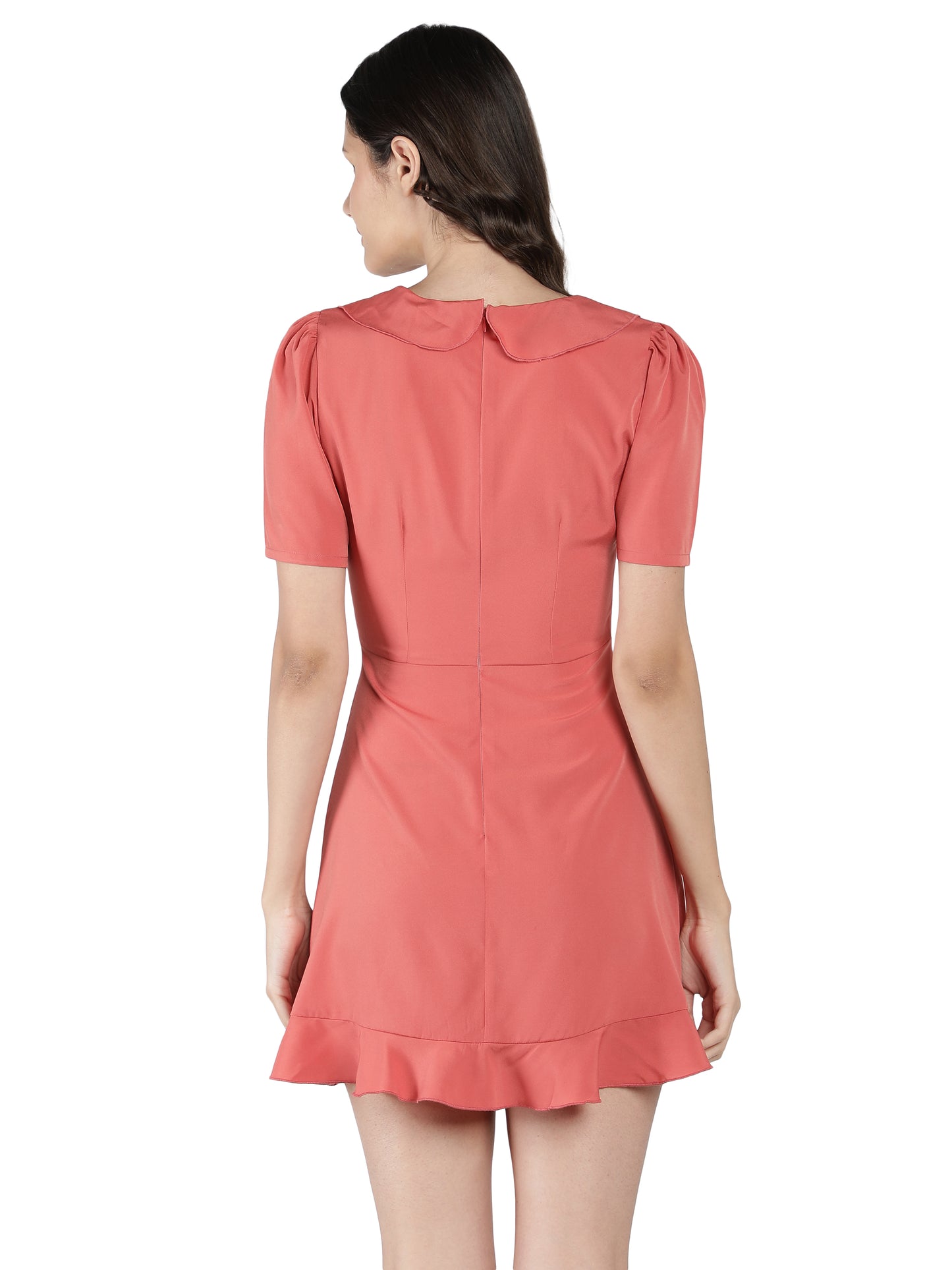 NUEVOSDAMAS Women Poly Crepe Solid Designer Dress