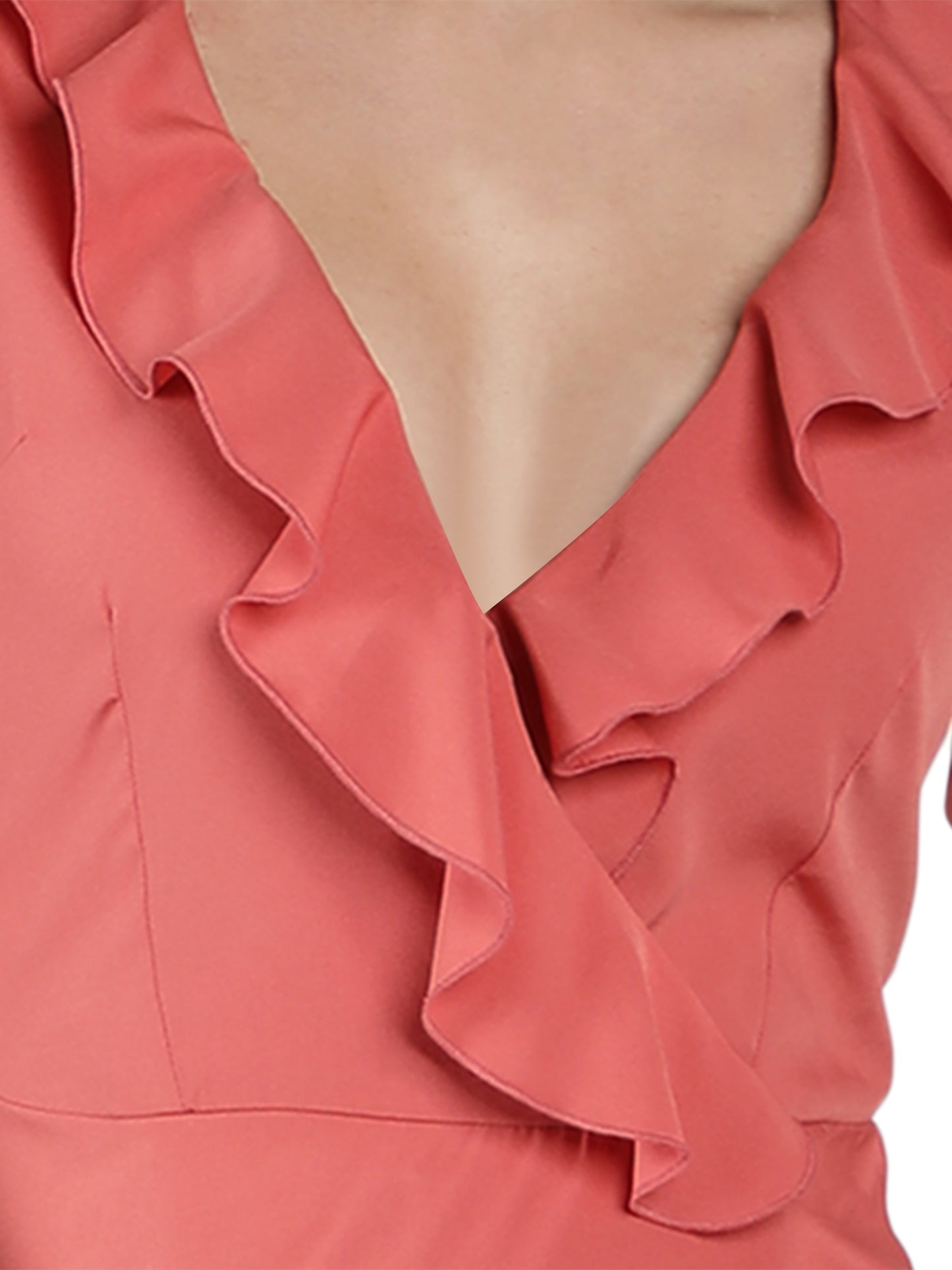 NUEVOSDAMAS Women Poly Crepe Solid Designer Dress