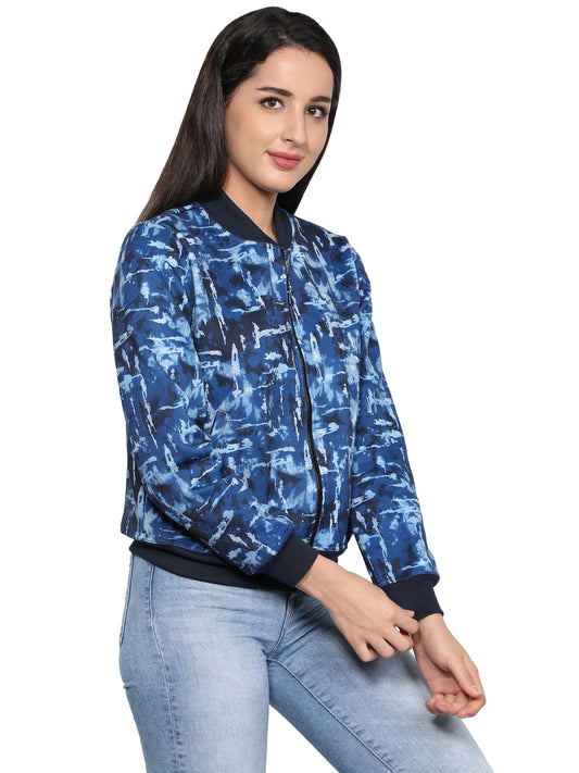 NUEVOSDAMAS woman's Bomber Jacket Bomber Jacket Blue Navy Blue