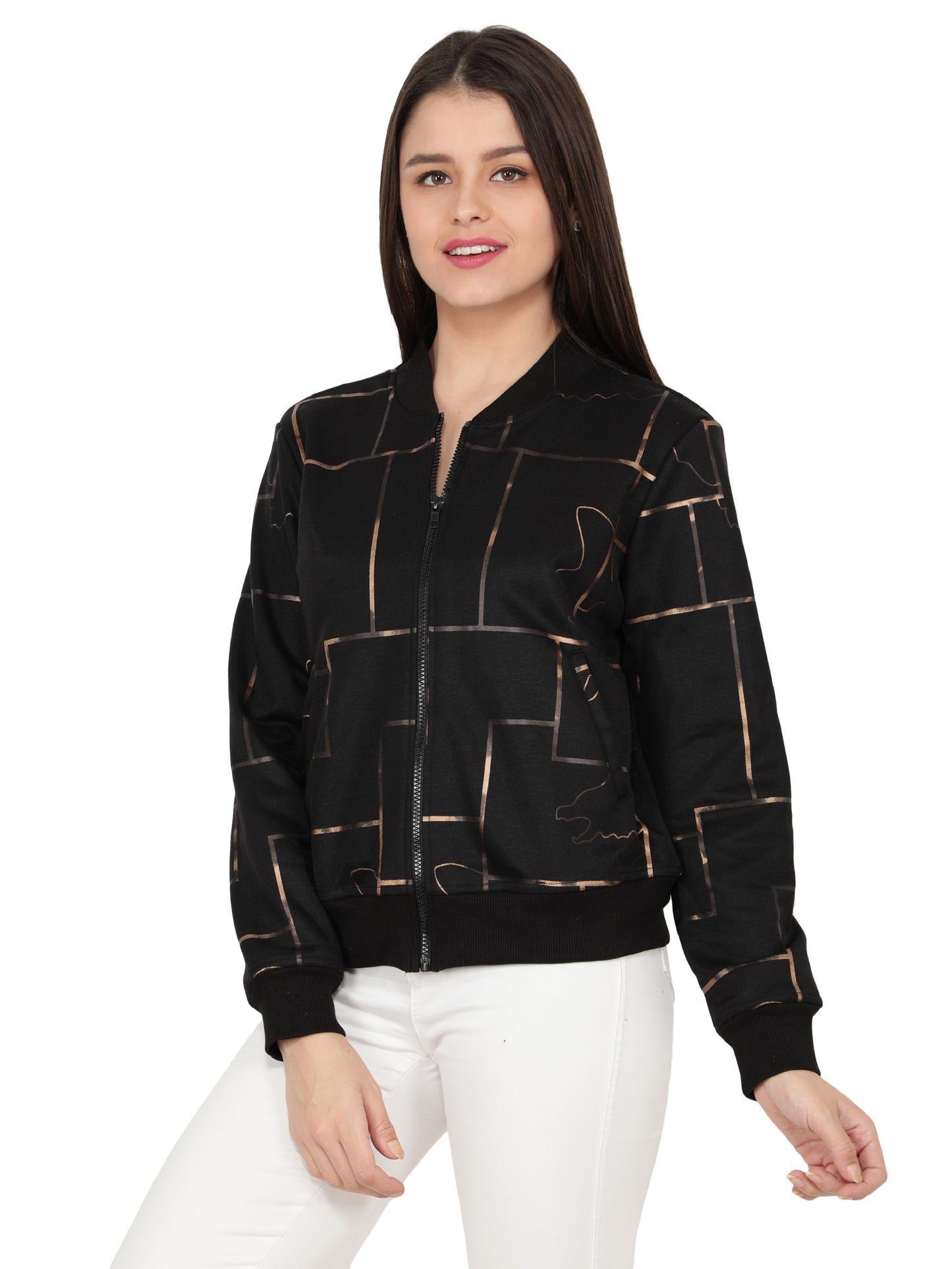 Nuevosdamas Woman's Bomber Jacket Black
