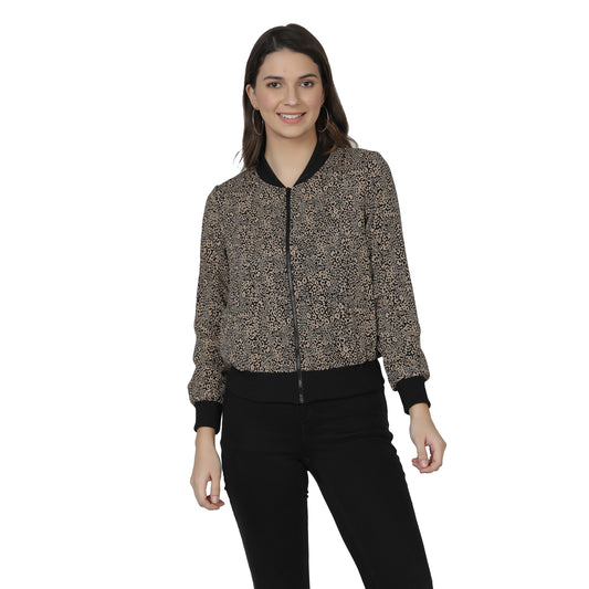 NUEVOSDAMAS Women Full sleeve Multi Floral Printed Bomber Jacket
