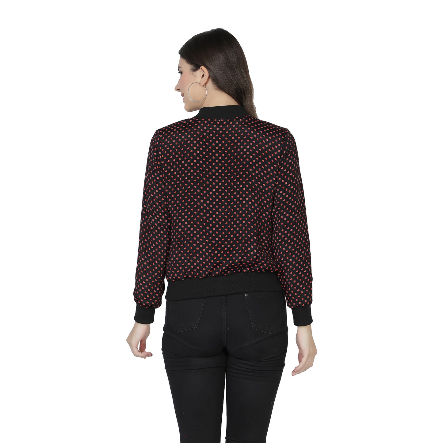 NUEVOSDAMAS Women Full sleeve Multi Floral Printed Bomber Jacket