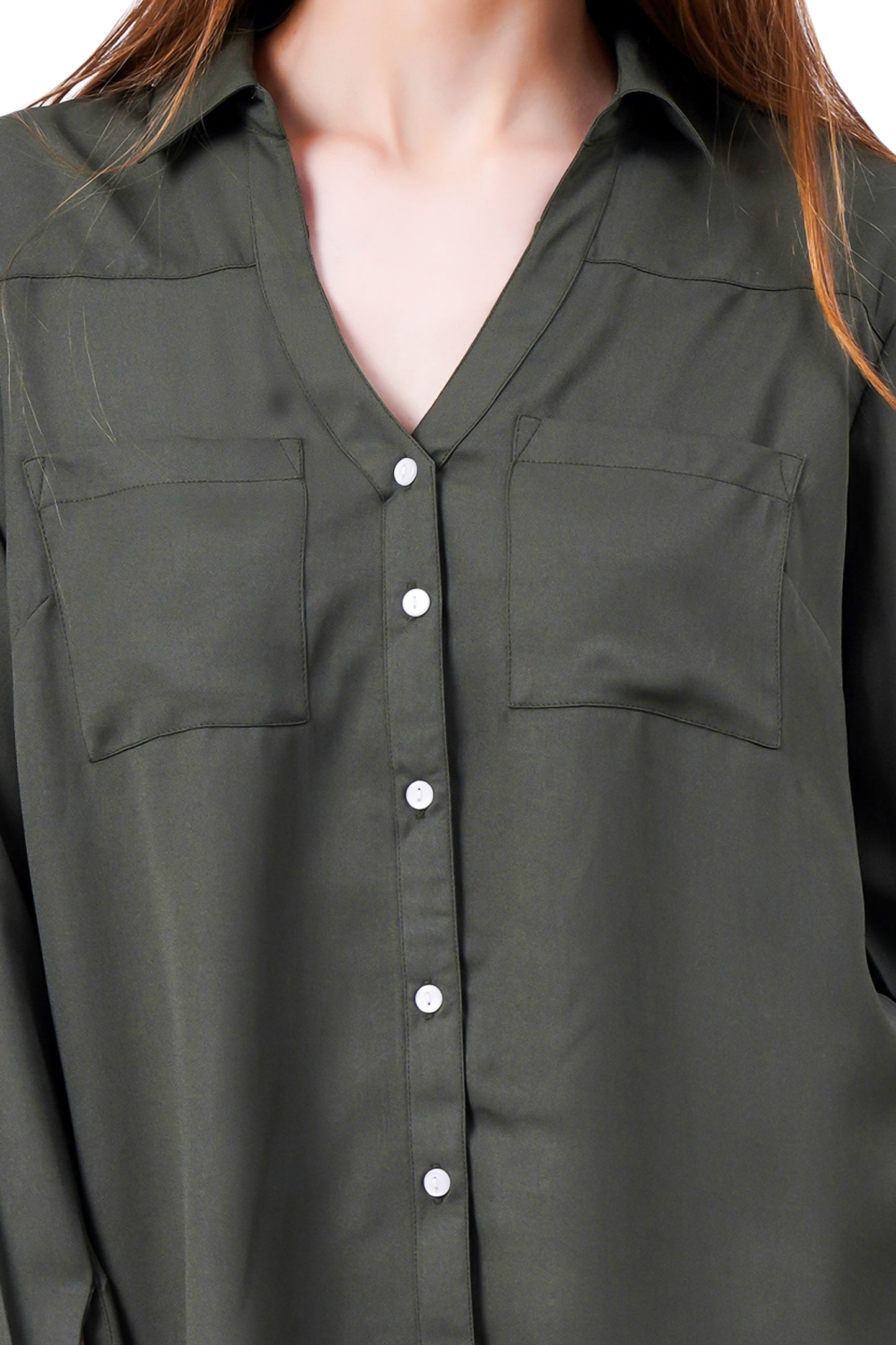 NUEVOSDAMAS Solid Green Casual/Formal Women Full Sleeve Shirt