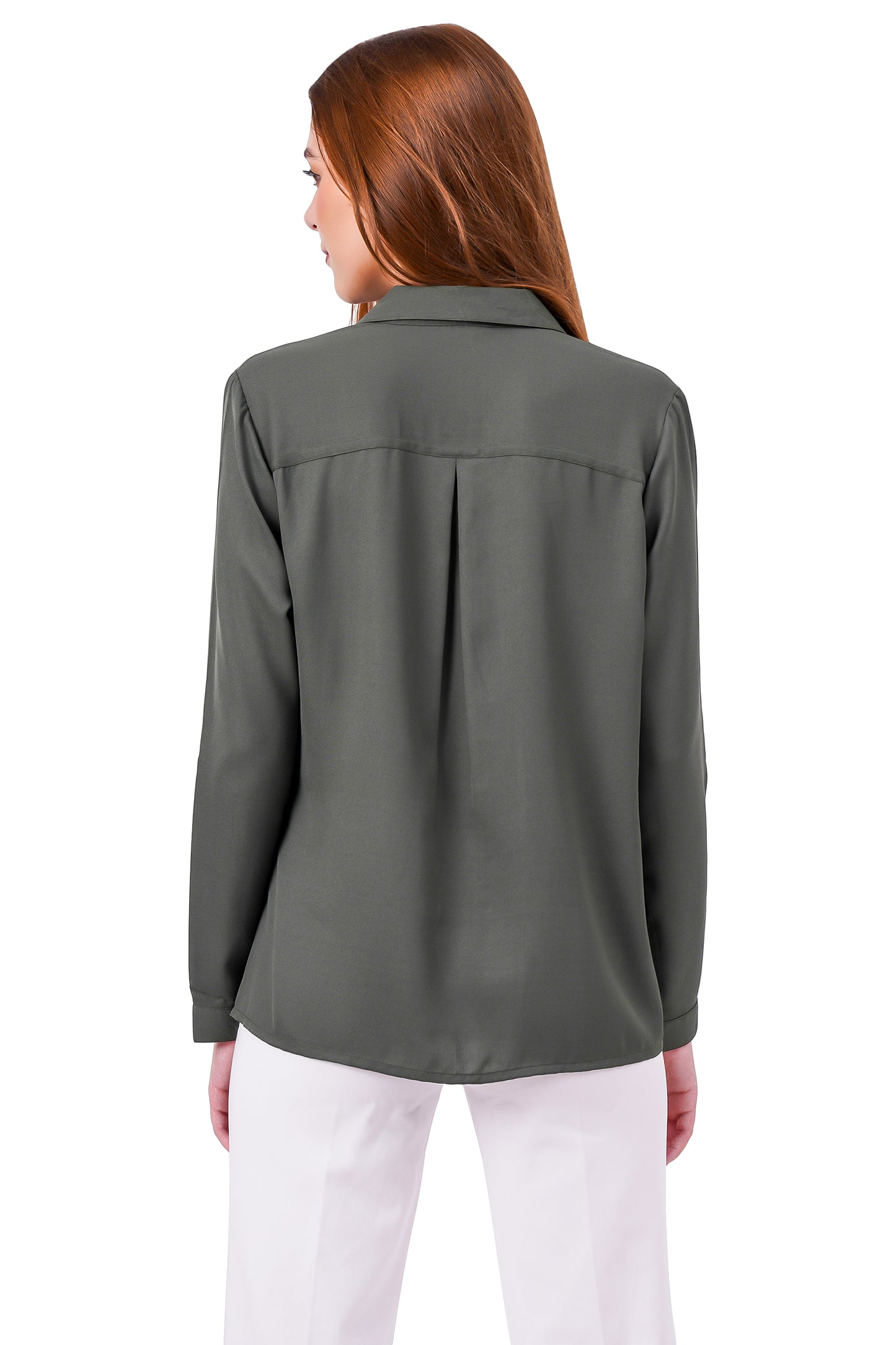 NUEVOSDAMAS Solid Green Casual/Formal Women Full Sleeve Shirt