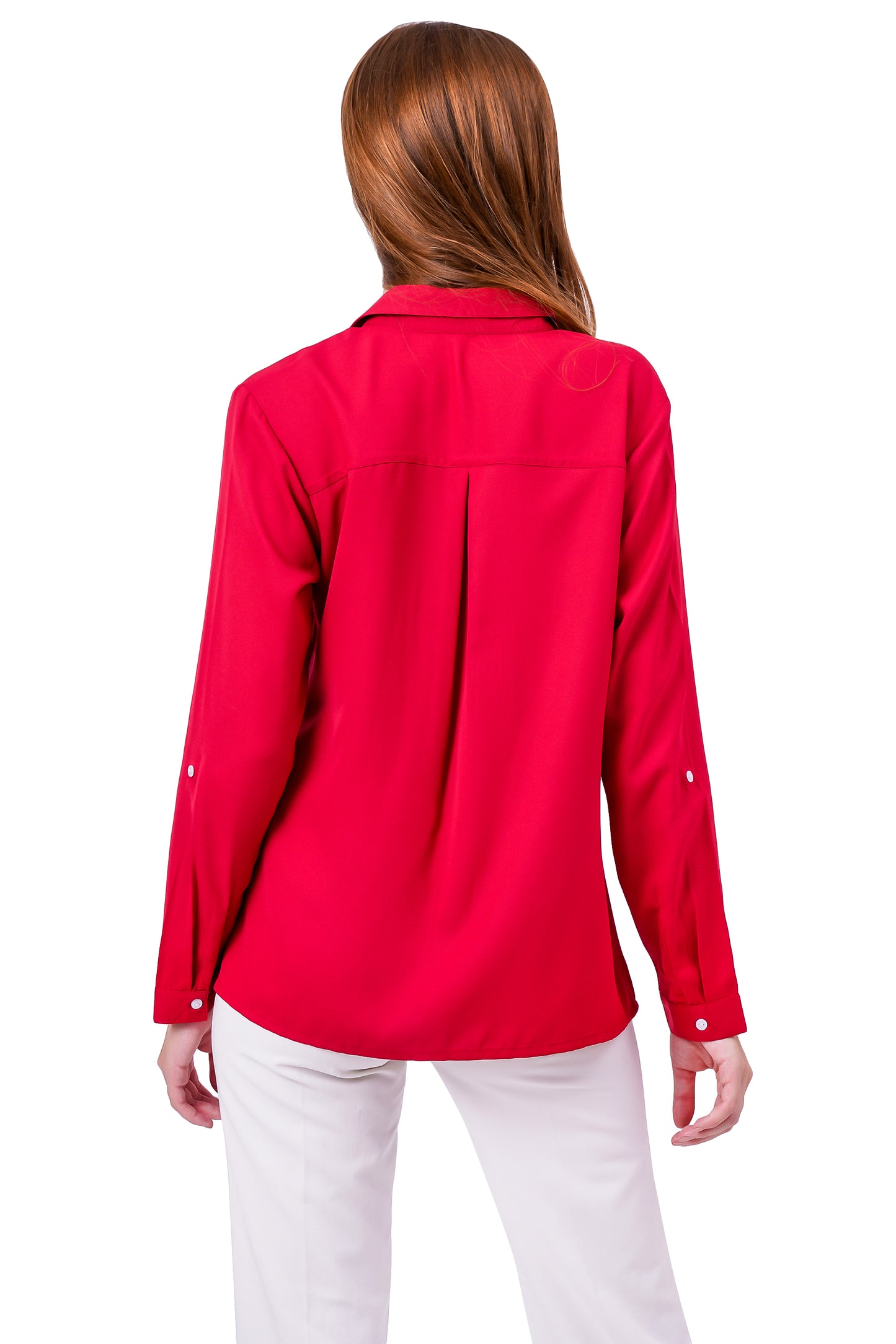 NUEVOSDAMAS Solid Red Casual/Formal Women Full Sleeve Shirt