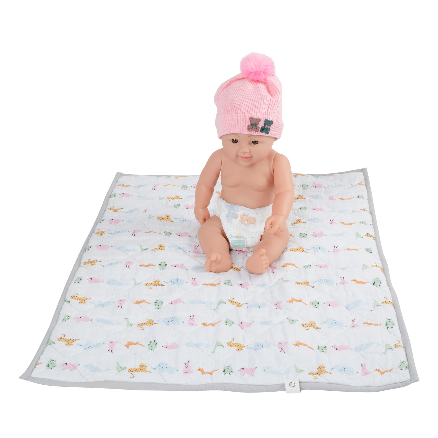 NUEVOSGHAR Leak Proof Printed Baby Mattress (0-24 Months) | White/Multi