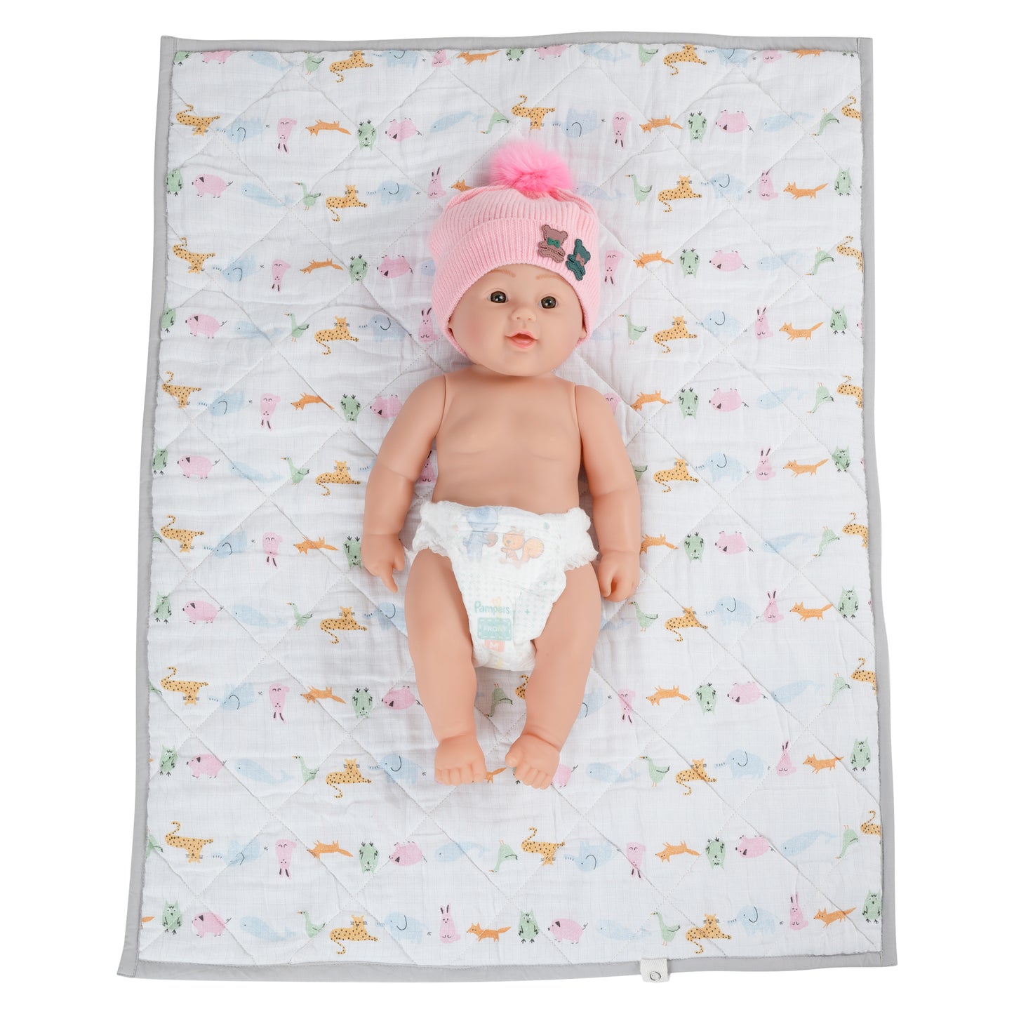 NUEVOSGHAR Leak Proof Printed Baby Mattress (0-24 Months) | White/Multi