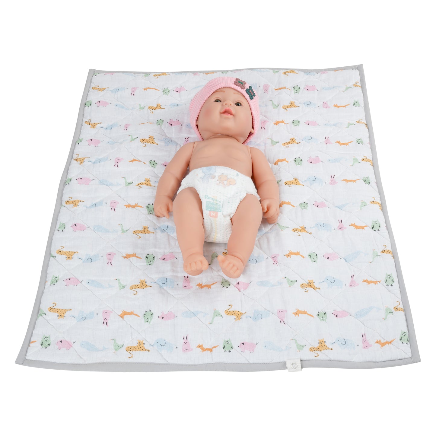NUEVOSGHAR Leak Proof Printed Baby Mattress (0-24 Months) | White/Multi
