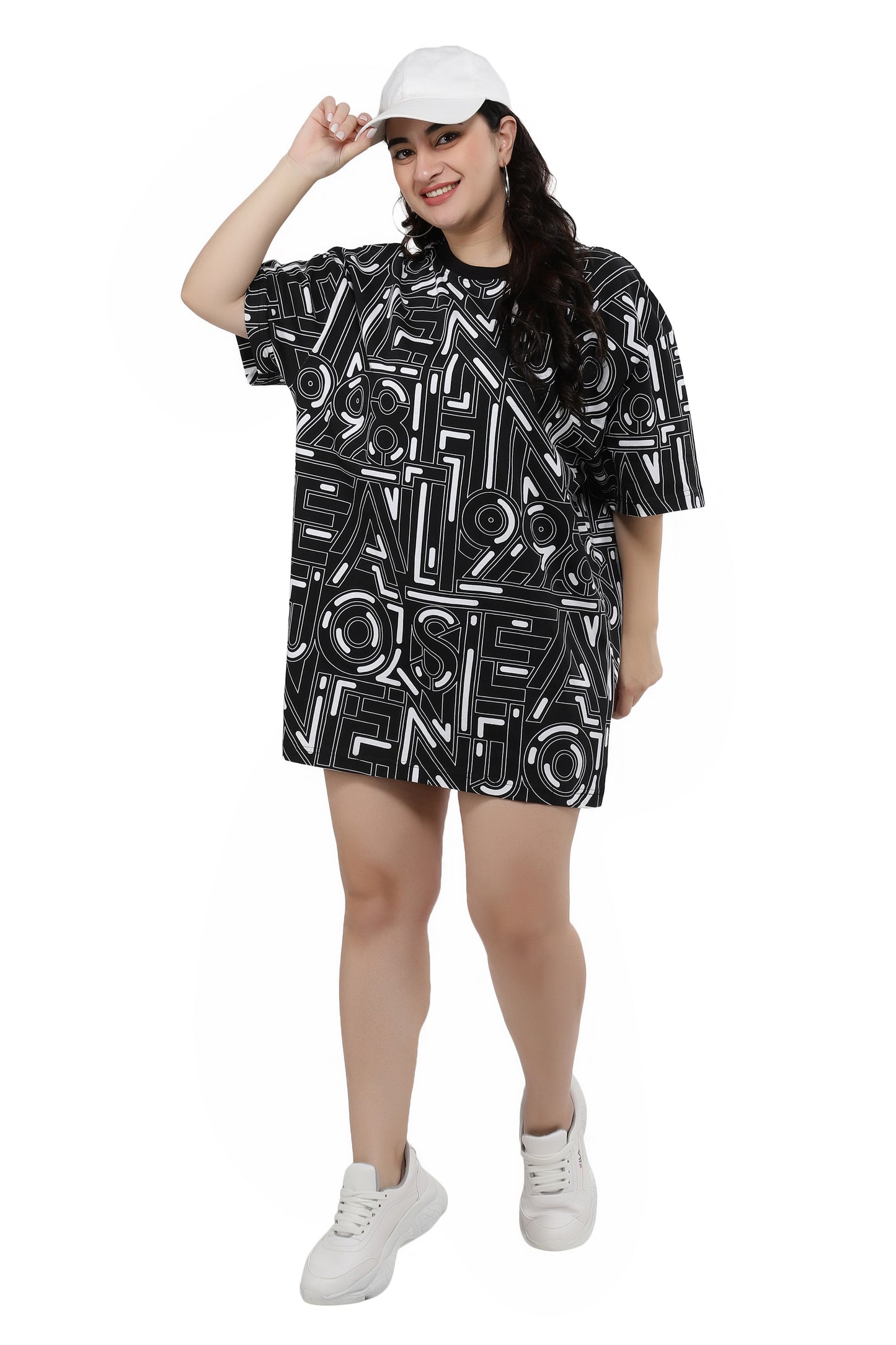 NUEVOSDAMAS Women Cotton Graphic Printed Half Sleeve Women's Black T-Shirt