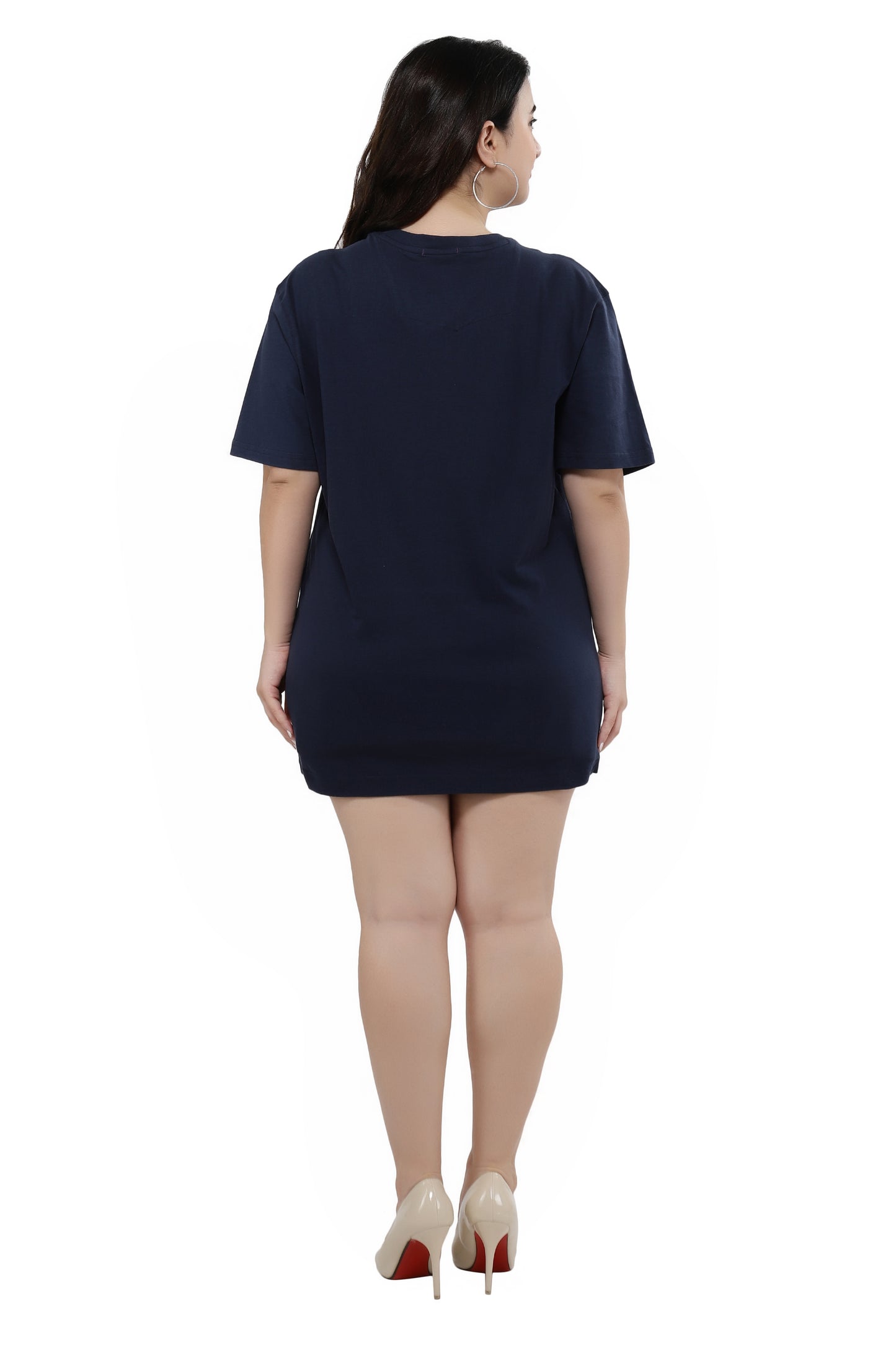 NUEVOSDAMAS Women Cotton Graphic Printed Half Sleeve Women's Black T-Shirt