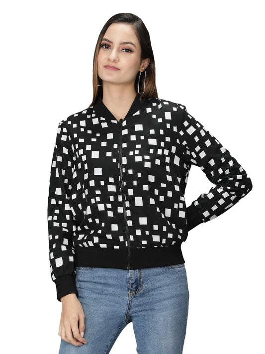 NUEVOSDAMAS woman's blouson Jacket Black White
