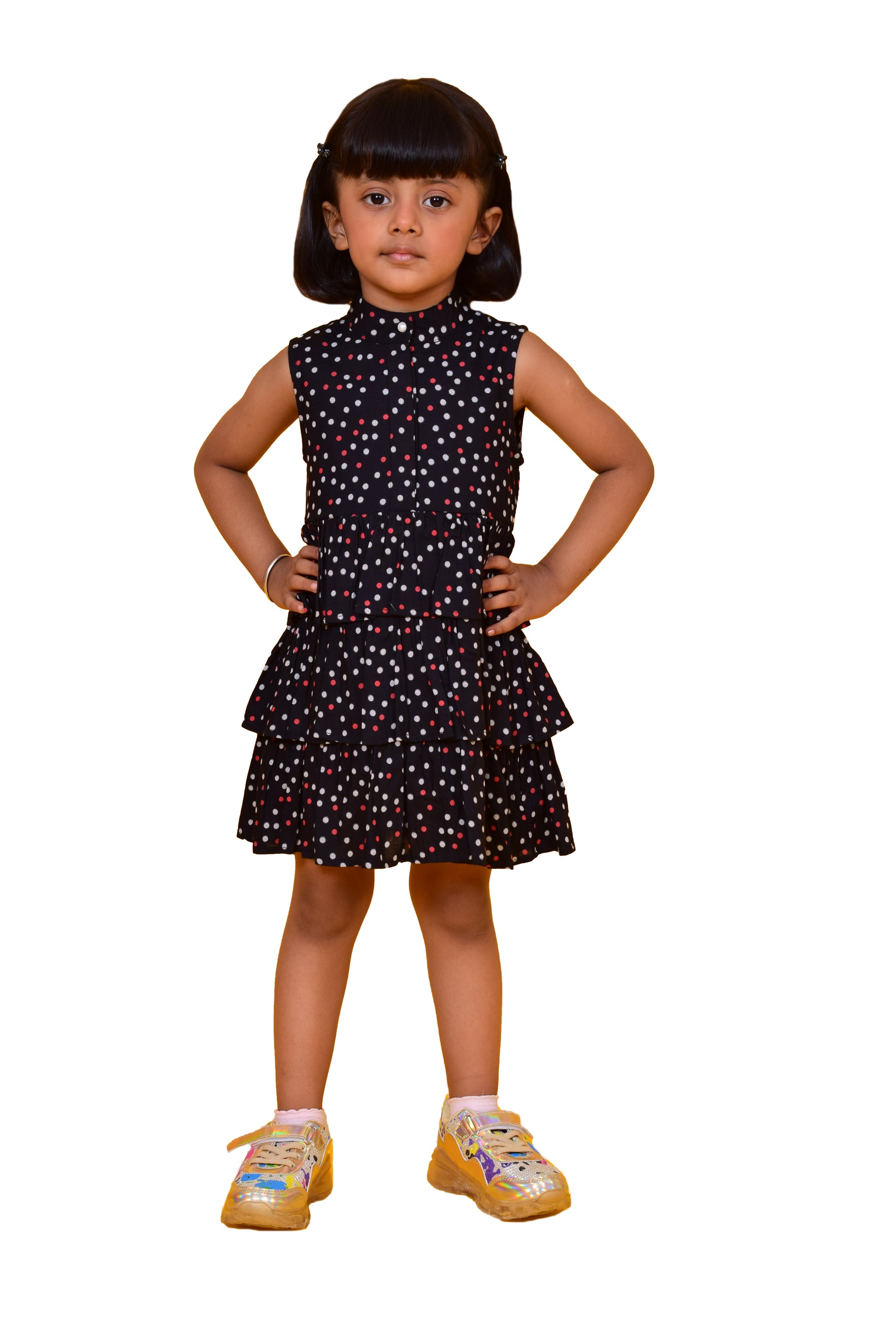 Girls Above Knee Casual Dress  (Black, Sleeveless) freeshipping - NUEVOSDAMAS